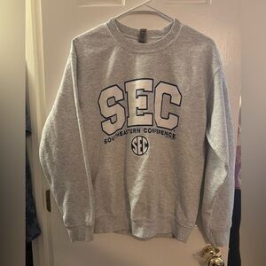 Gildan Gray Crewneck Sweatshirt with Navy SEC Logo